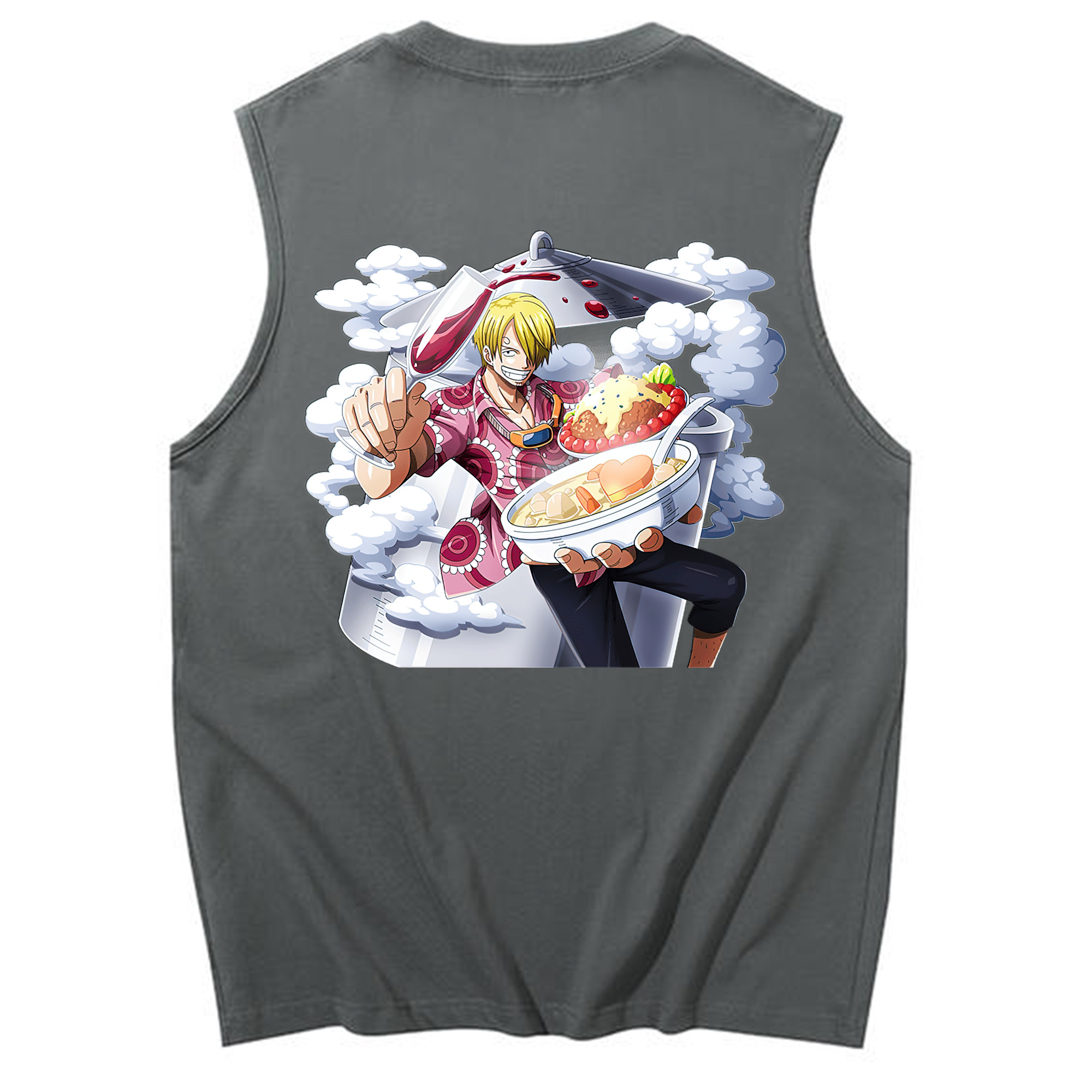 （画像用） ワンピース サンジ ONE PIECE Sanji コットン100％タンクトップ（背面プリント）